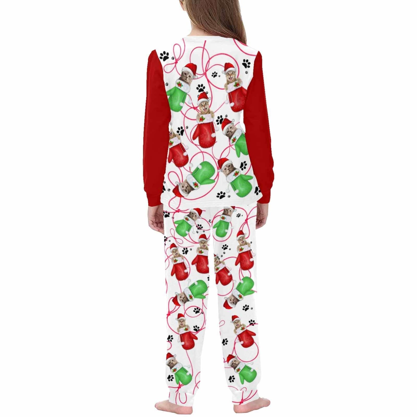 FacePajamas Custom Face Pajamas Christmas Funny Sleepwear Personalized Girls Long Sleeve Pajamas Set