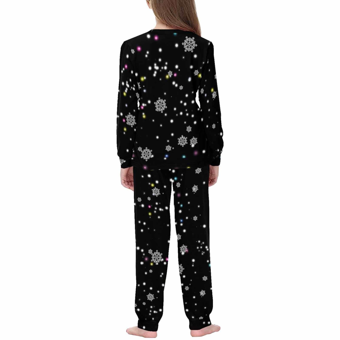 FacePajamas Kids Long Crew Neck Custom Face Pajamas Christmas Gift Socks Sleepwear Personalized Girls Long Sleeve Pajamas