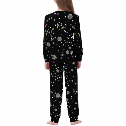 FacePajamas Kids Long Crew Neck Custom Face Pajamas Christmas Gift Socks Sleepwear Personalized Girls Long Sleeve Pajamas