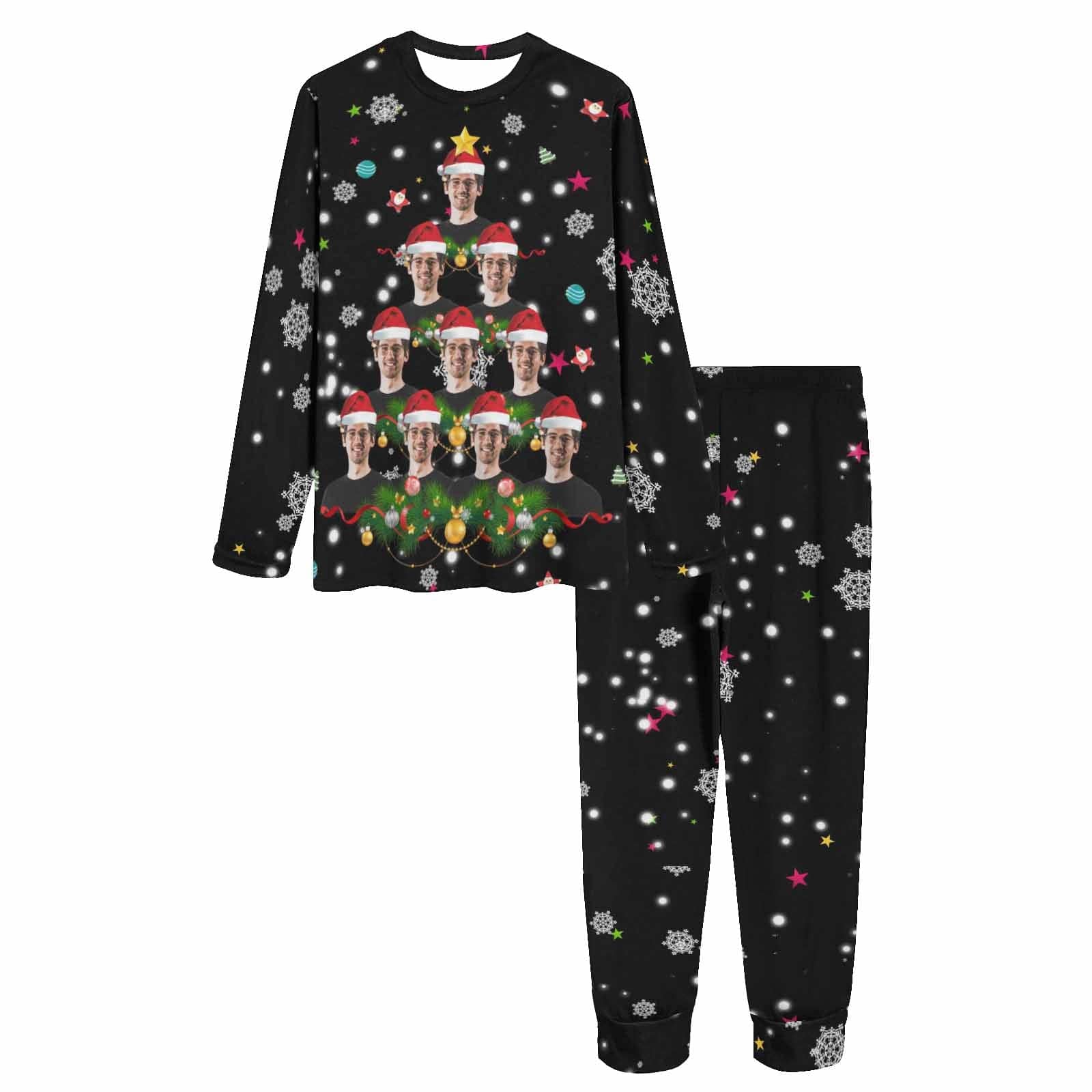 FacePajamas Family Pajamas Custom Face Pajamas Christmas Santa Claus Sleepwear Personalized Family Matching Long Sleeve Pajamas Set
