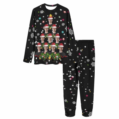 FacePajamas Family Pajamas Custom Face Pajamas Christmas Santa Claus Sleepwear Personalized Family Matching Long Sleeve Pajamas Set