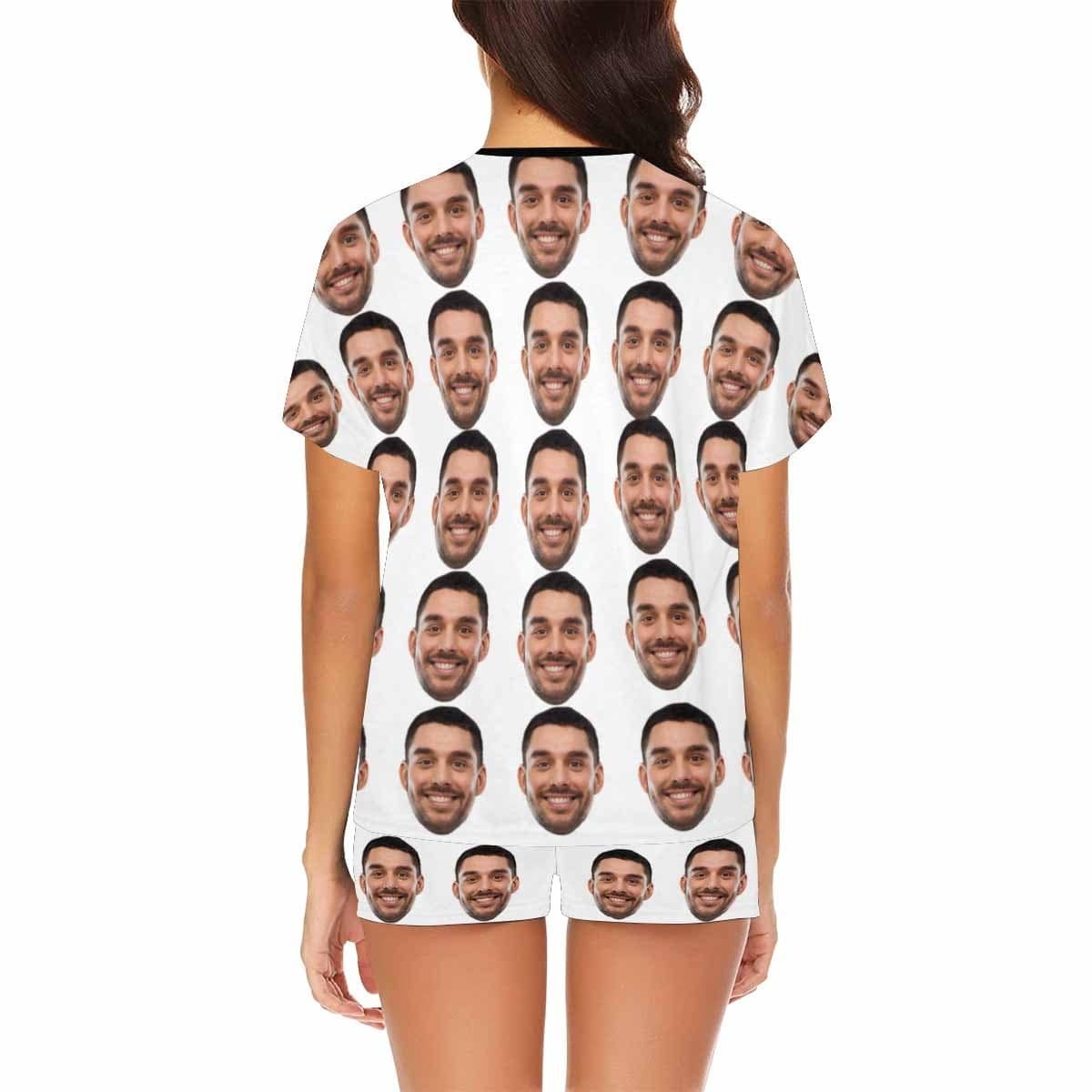 FacePajamas Pajama Custom Face Pajamas Girlfriend Sleepwear Personalized Women's Short Pajama Set Valentines Gift Birthday
