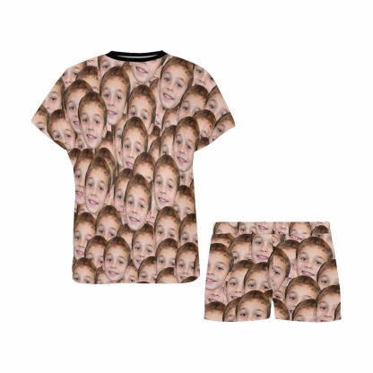 FacePajamas Pajama Custom Face Pajamas My Baby Sleepwear Personalized Women's Short Pajama Set Gift for Mom