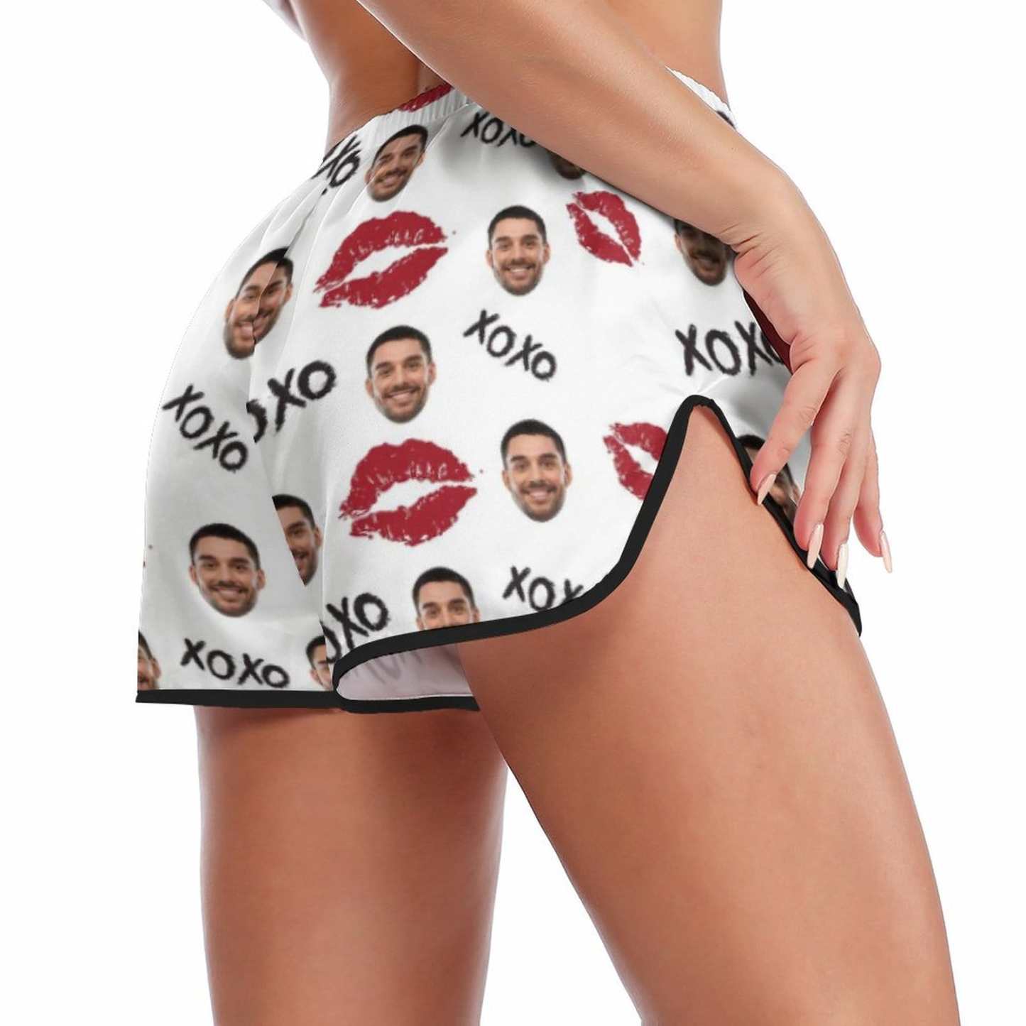 FacePajamas Pajama Custom Face Pajamas Red Lips Sleepwear Personalized Women's Sexy Cami Pajamas Set
