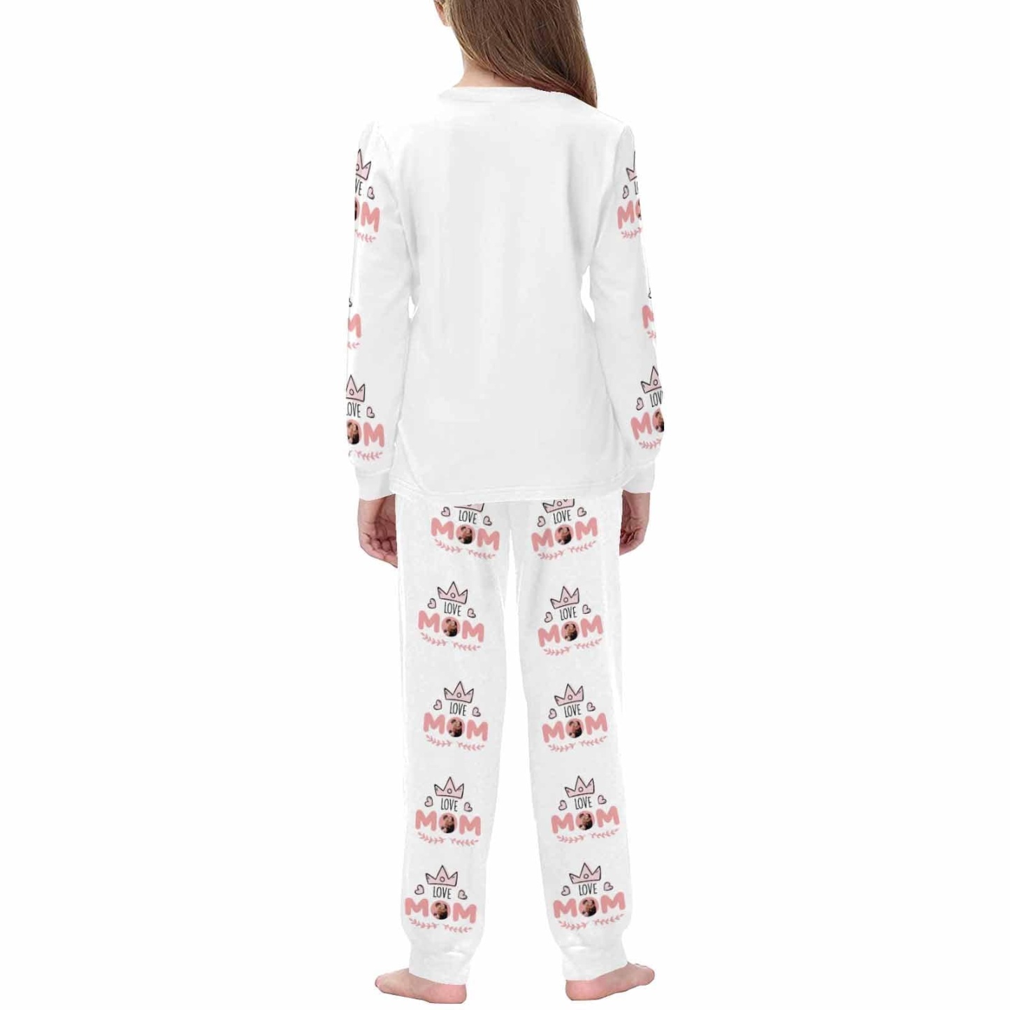 FacePajamas 387560669431 Custom Face Pajamas Sets Love Crown Mother-kid Matching Nightwear Mother's Day & Birthday Gift
