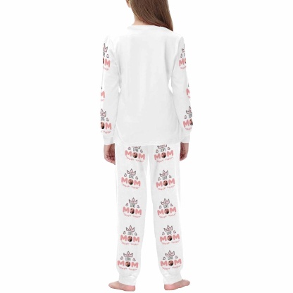 FacePajamas 387560669431 Custom Face Pajamas Sets Love Crown Mother-kid Matching Nightwear Mother's Day & Birthday Gift