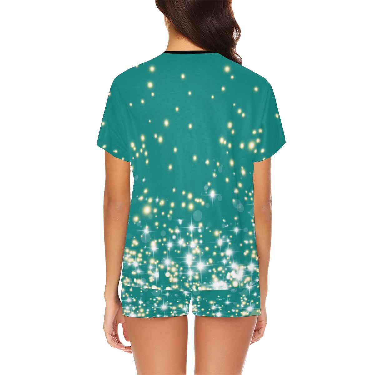 FacePajamas 387520921847 Custom Face Pajamas Starlight Green Loungewear Personalized Women's Short Pajama Set for Mother's Day & Birthday Gift