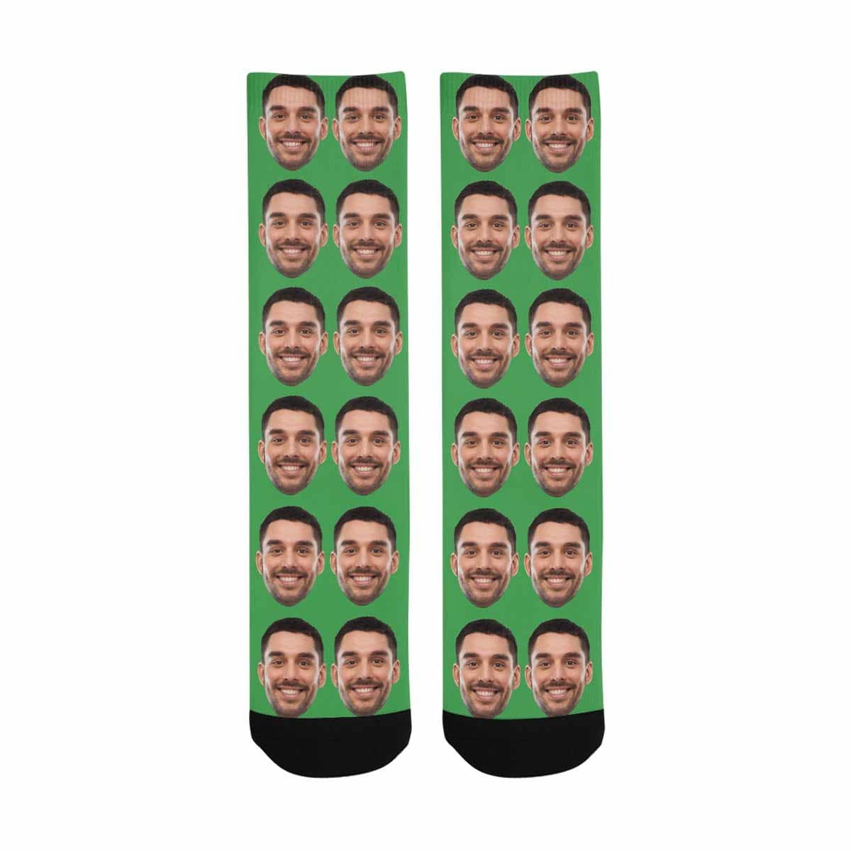 FacePajamas Sublimated Crew Socks Custom Face Photo Various Colors Sublimated Crew Socks Personalized Picture Socks Unisex Gift for Men Women