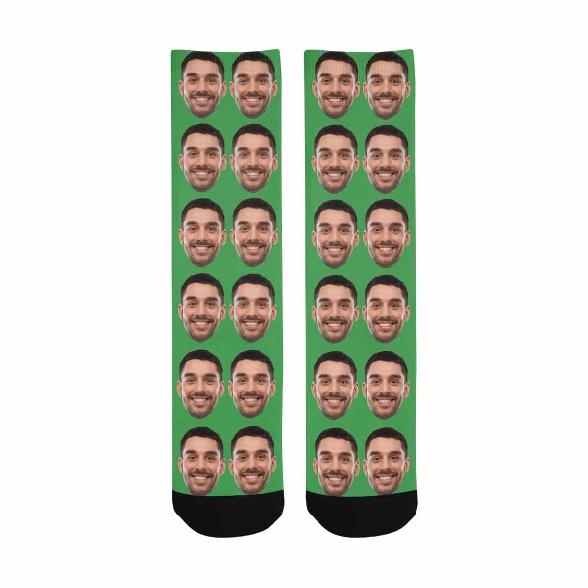 FacePajamas Sublimated Crew Socks Custom Face Photo Various Colors Sublimated Crew Socks Personalized Picture Socks Unisex Gift for Men Women