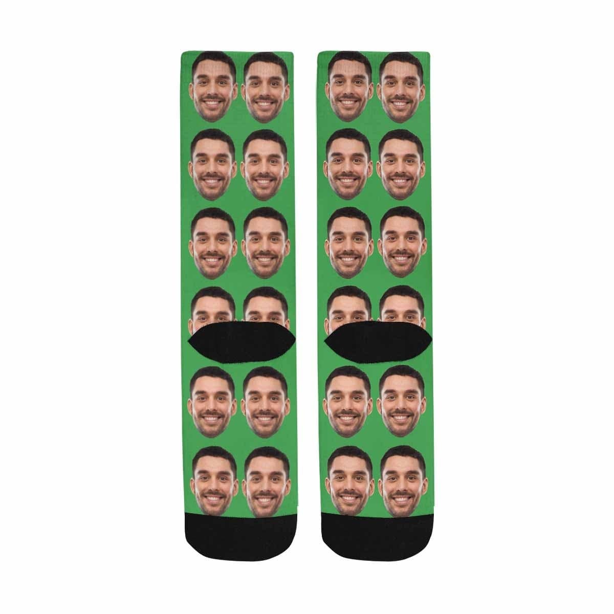 FacePajamas Sublimated Crew Socks Custom Face Photo Various Colors Sublimated Crew Socks Personalized Picture Socks Unisex Gift for Men Women