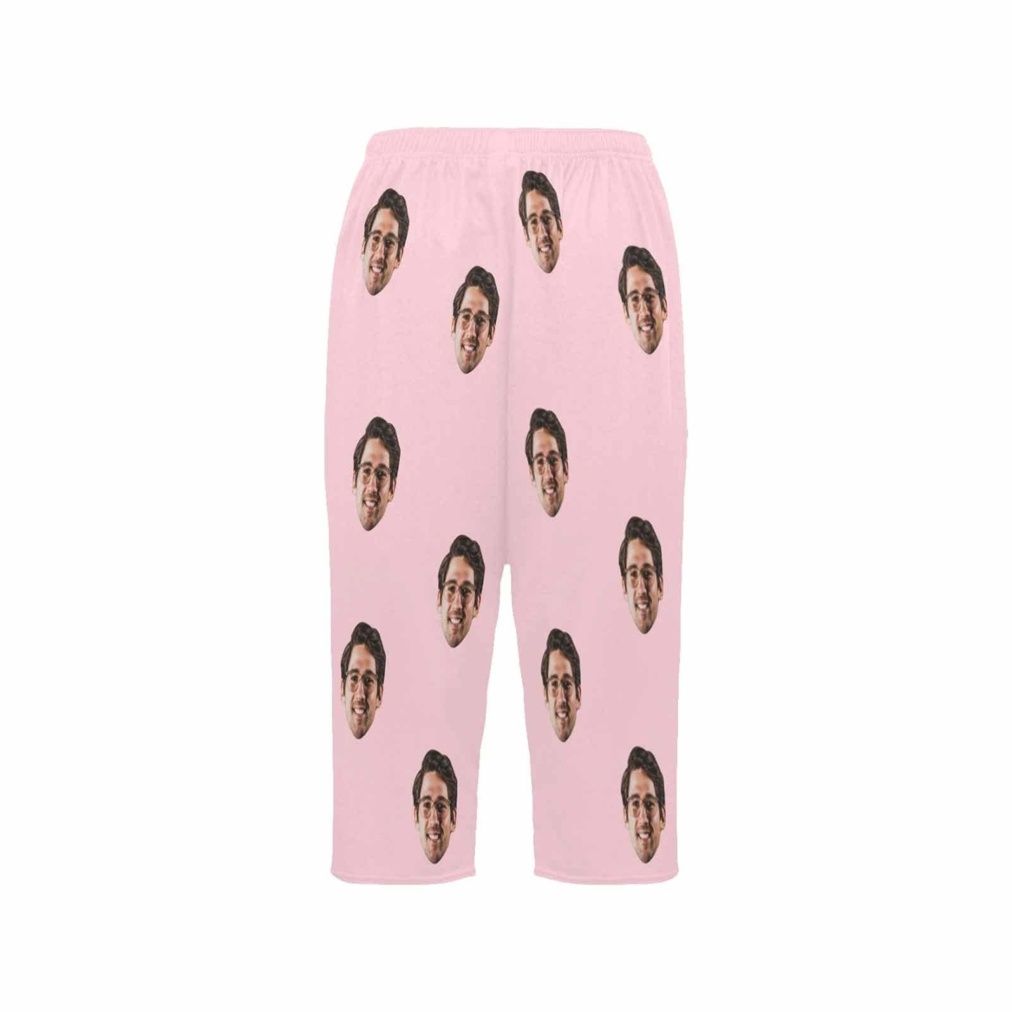 FacePajamas Pajama Shirt&Pants Custom Face Pink Cropped Pajama Pants For Women Girlfriend Gift