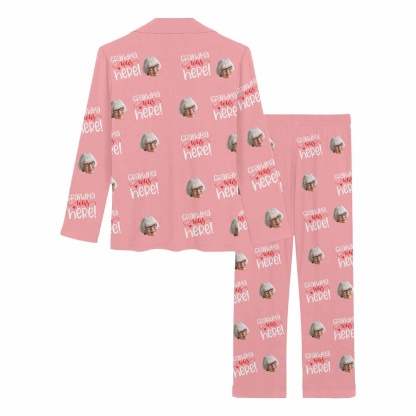 FacePajamas Pajama Custom Face Print Long Pajama Set&Grandma Grandpa Pajamas Personalized Photo Long Pajama Set Sleepwear