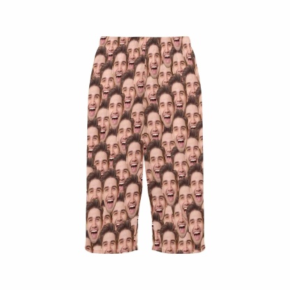 FacePajamas Pajama Shirt&Pants Custom Face Seamless Cropped Pajama Pants For Women Girlfriend Gift Personalized