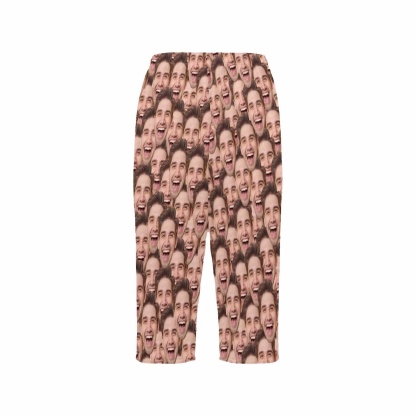 FacePajamas Pajama Shirt&Pants Custom Face Seamless Cropped Pajama Pants For Women Girlfriend Gift Personalized