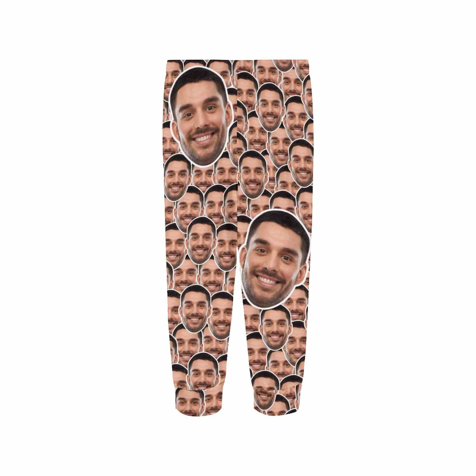 FacePajamas Pajama Shirt&Pants Custom Face Seamless Long Pajama Shirt&Pants Personalized Women's Slumber Party Sleepwear