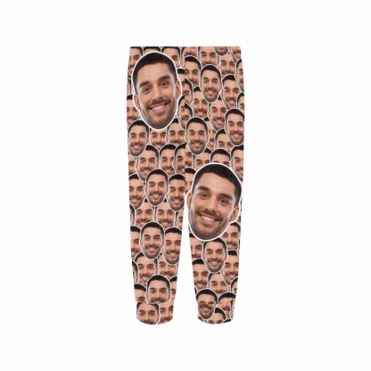 FacePajamas Pajama Shirt&Pants Custom Face Seamless Long Pajama Shirt&Pants Personalized Women's Slumber Party Sleepwear