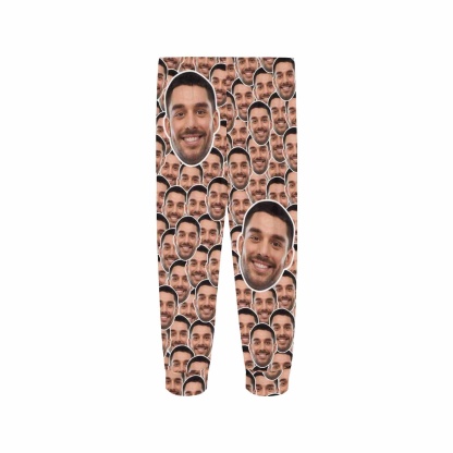 FacePajamas Pajama Shirt&Pants Custom Face Seamless Long Pajama Shirt&Pants Personalized Women's Slumber Party Sleepwear