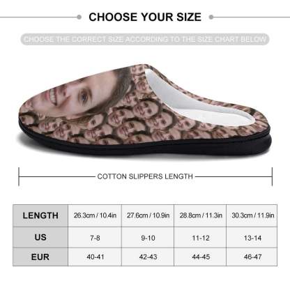 FacePajamas Slippers-2YX-SDS Custom Face Seamless Photo Women's All Over Print Cotton Slippers