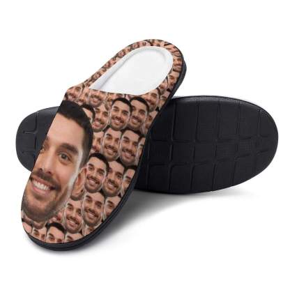 FacePajamas Slippers-2YX-SDS Custom Face Seamless Photo Women's All Over Print Cotton Slippers