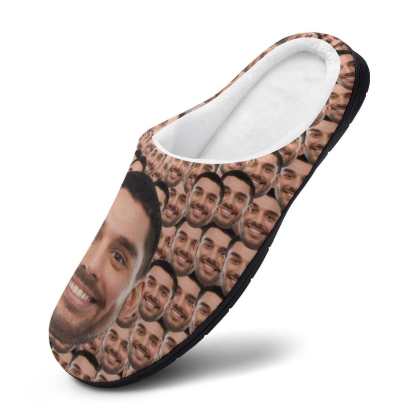 FacePajamas Slippers-2YX-SDS Custom Face Seamless Photo Women's All Over Print Cotton Slippers