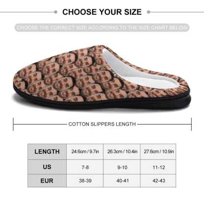 FacePajamas Slippers-2YX-SDS Custom Face Seamless Men's All Over Print Cotton Slippers