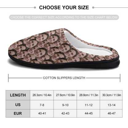 FacePajamas Slippers-2YX-SDS Custom Face Seamless Men's All Over Print Cotton Slippers