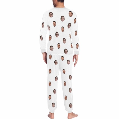 FacePajamas Pajama Custom Face Solid Color Couple Matching Pajamas Personalized Photo Couple Loungewear for Her/Him