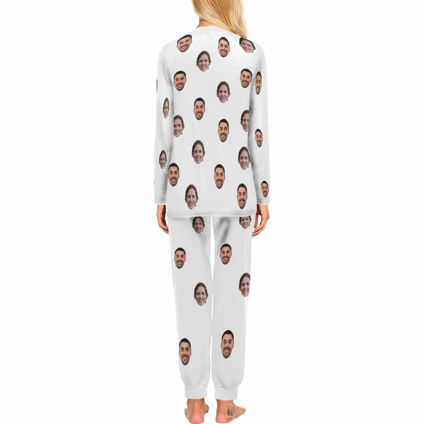 FacePajamas Pajama Custom Face Solid Color Couple Matching Pajamas Personalized Photo Couple Loungewear for Her/Him