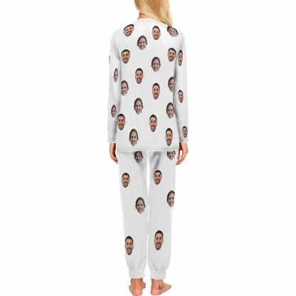 FacePajamas Pajama Custom Face Solid Color Couple Matching Pajamas Personalized Photo Couple Loungewear for Her/Him