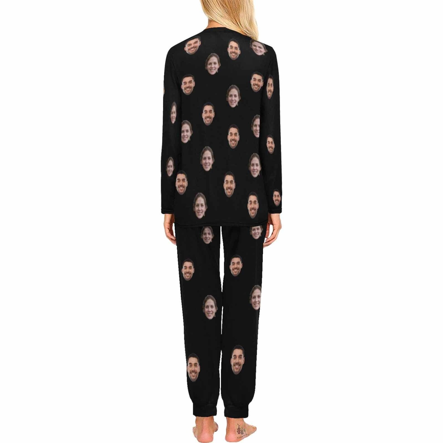 FacePajamas Pajama Custom Face Solid Color Couple Matching Pajamas Personalized Photo Couple Loungewear for Her/Him