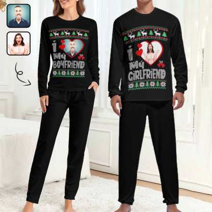 FacePajamas Pajama Custom Face Sweet Lover Sleepwear Personalized Slumber Party Couple Matching Pajamas
