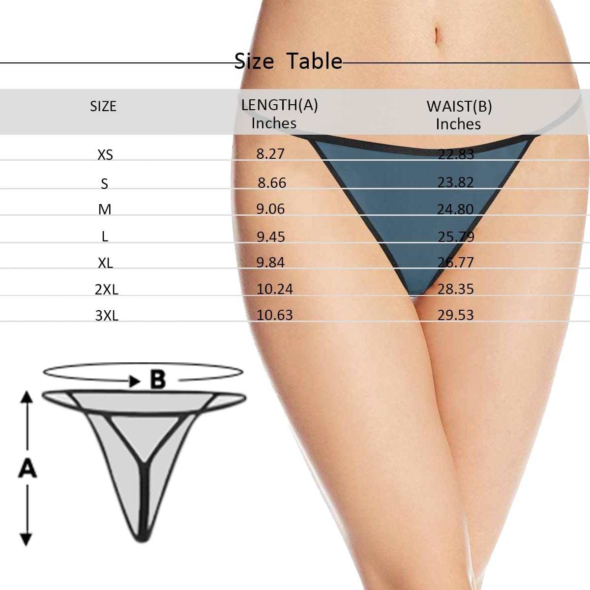 FacePajamas Women Underwear Custom Face Thongs Underwear for Women Personalized Love Heart Women's G-String Panties Valentine's Day Gift For Her