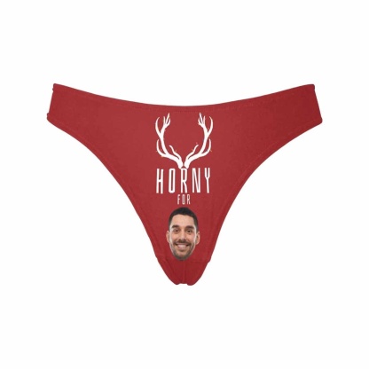 FacePajamas Women Underwear Custom Face Underwear for Ladies Personalized Horny Women's Classic Thongs Funny Lingerie Customized Gift for Valentine's Day