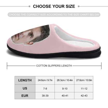 FacePajamas Slippers-2YX-SDS Custom Face Women's All Over Print Cotton Slippers