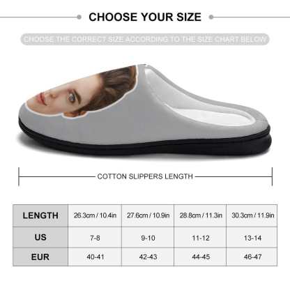 FacePajamas Slippers-2YX-SDS Custom Face Women's All Over Print Cotton Slippers