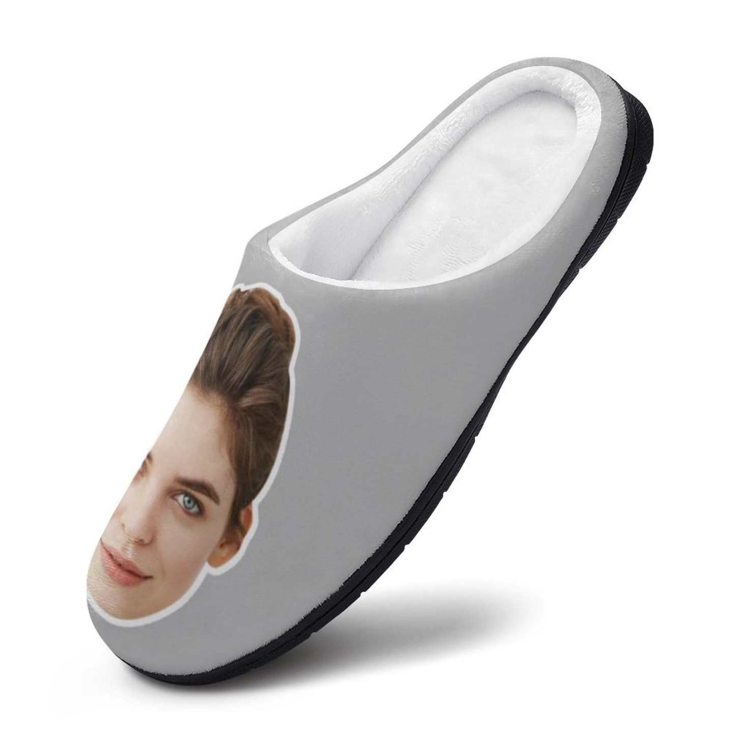 FacePajamas Slippers-2YX-SDS Custom Face Women's All Over Print Cotton Slippers