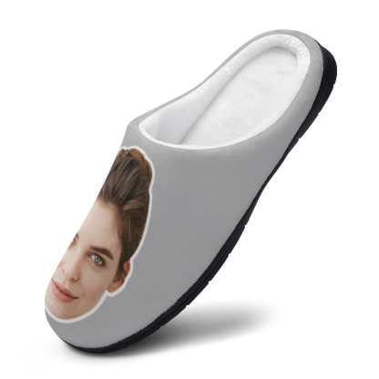 FacePajamas Slippers-2YX-SDS Custom Face Women's All Over Print Cotton Slippers