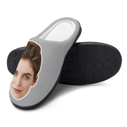 FacePajamas Slippers-2YX-SDS Custom Face Women's All Over Print Cotton Slippers