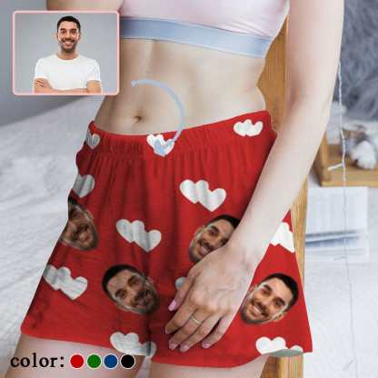 FacePajamas Pajama Shirt&Pants Custom Face Women's Pajama Shorts Multiple Colors Love Personalized Sleepwear Shorts