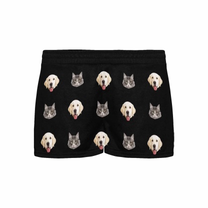FacePajamas Pajama Shirt&Pants Custom Face Women's Pajama Shorts Personalized Cat Dog Pictures Sleepwear Shorts