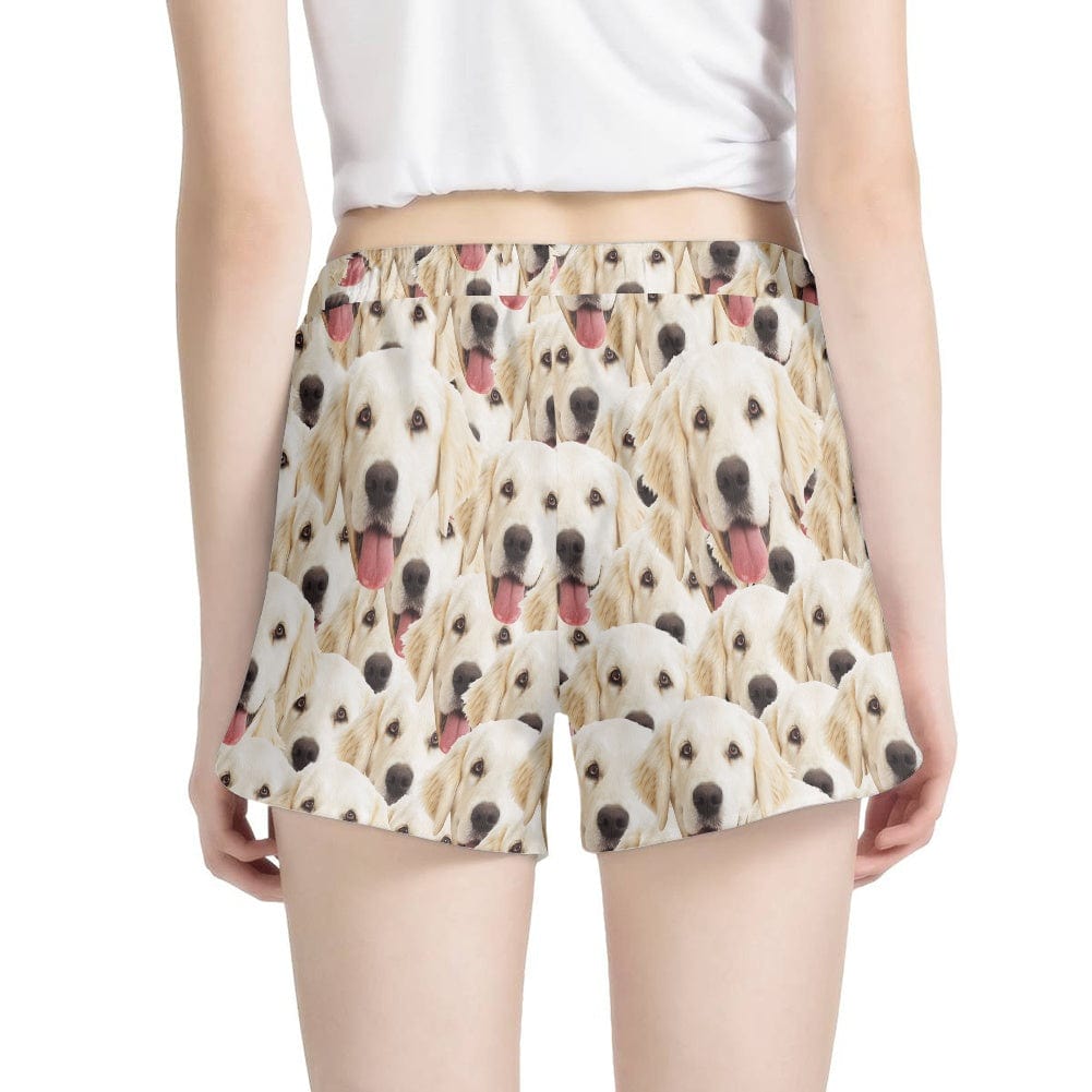 FacePajamas Pajama Pants Custom Face Women's Pajama Shorts Personalized Dog Smiley Face Sleepwear Shorts
