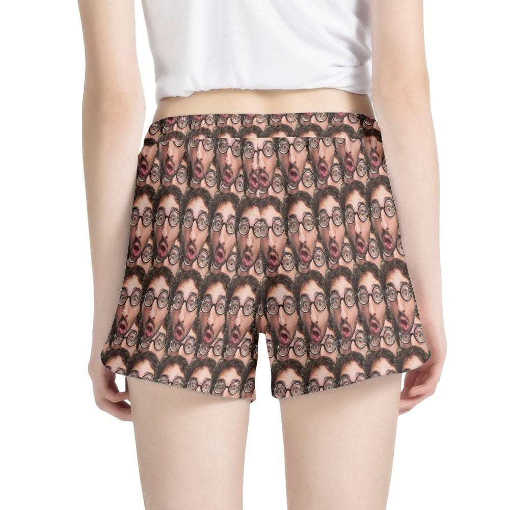 FacePajamas Pajama Pants Custom Face Women's Pajama Shorts Personalized Funny Face Sleepwear Shorts