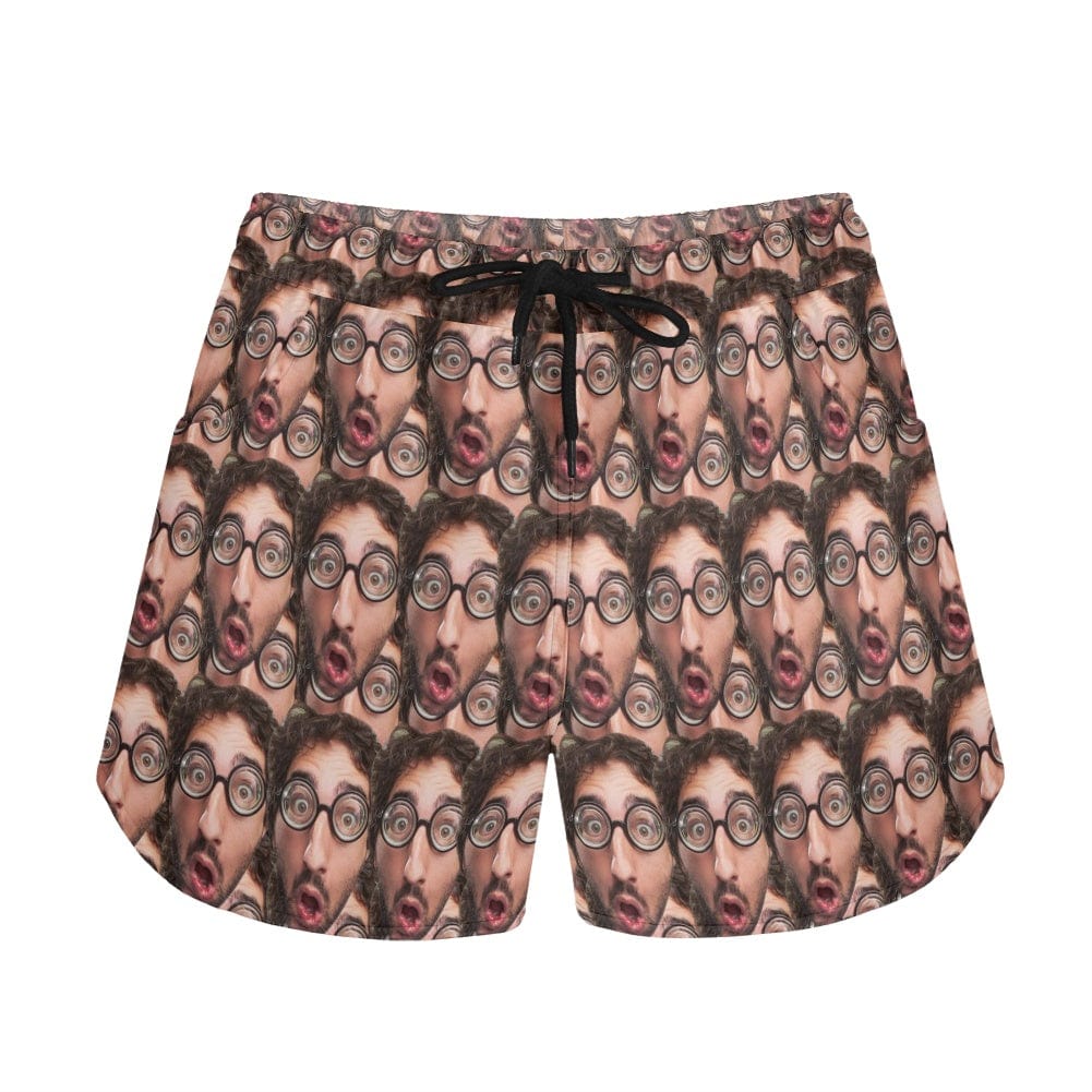 FacePajamas Pajama Pants Custom Face Women's Pajama Shorts Personalized Funny Face Sleepwear Shorts
