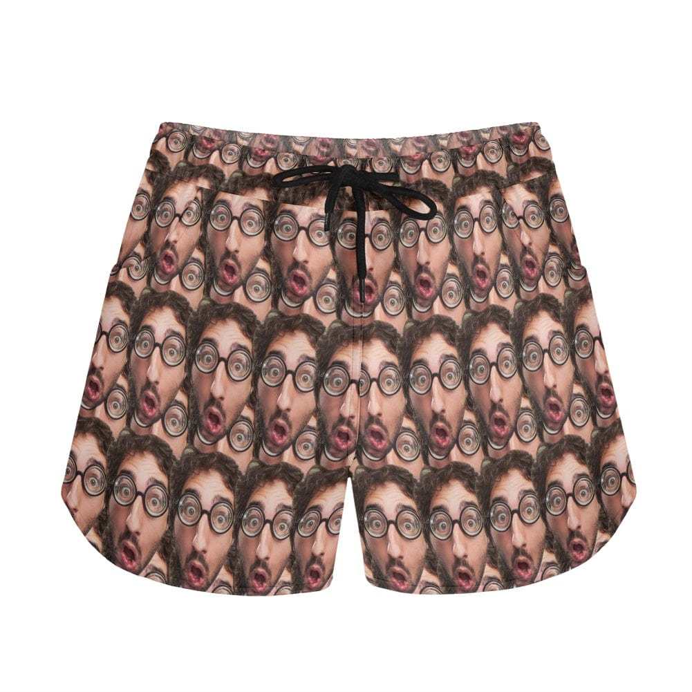 FacePajamas Pajama Pants Custom Face Women's Pajama Shorts Personalized Funny Face Sleepwear Shorts