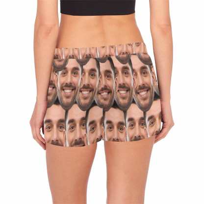 FacePajamas Pajama Shirt&Pants Custom Face Women's Pajama Shorts Personalized Seamless Face Sleepwear Shorts