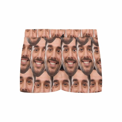 FacePajamas Pajama Shirt&Pants Custom Face Women's Pajama Shorts Personalized Seamless Face Sleepwear Shorts