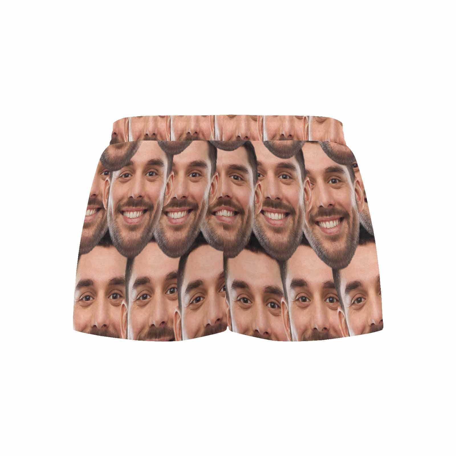 FacePajamas Pajama Shirt&Pants Custom Face Women's Pajama Shorts Personalized Seamless Face Sleepwear Shorts