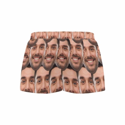 FacePajamas Pajama Shirt&Pants Custom Face Women's Pajama Shorts Personalized Seamless Face Sleepwear Shorts