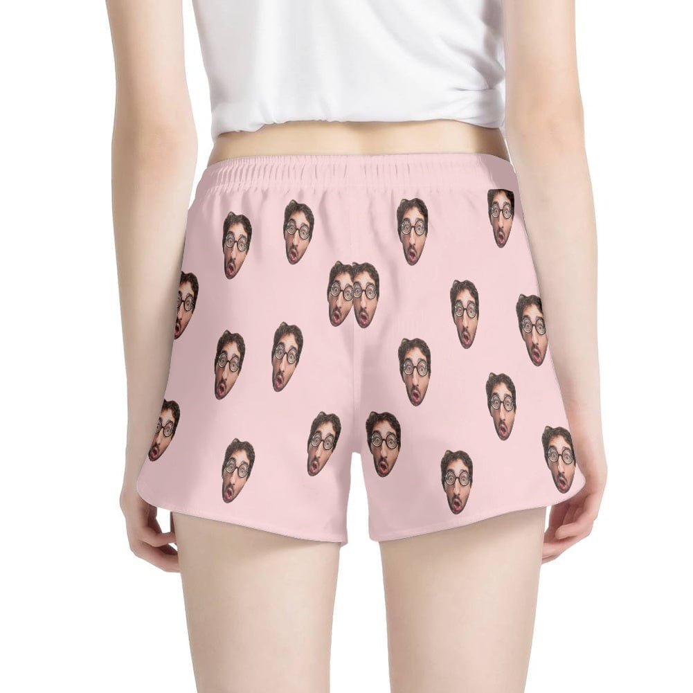 FacePajamas Pajama Pants Custom Face Women's Pajama Shorts Personalized Solid Color Sleepwear Shorts