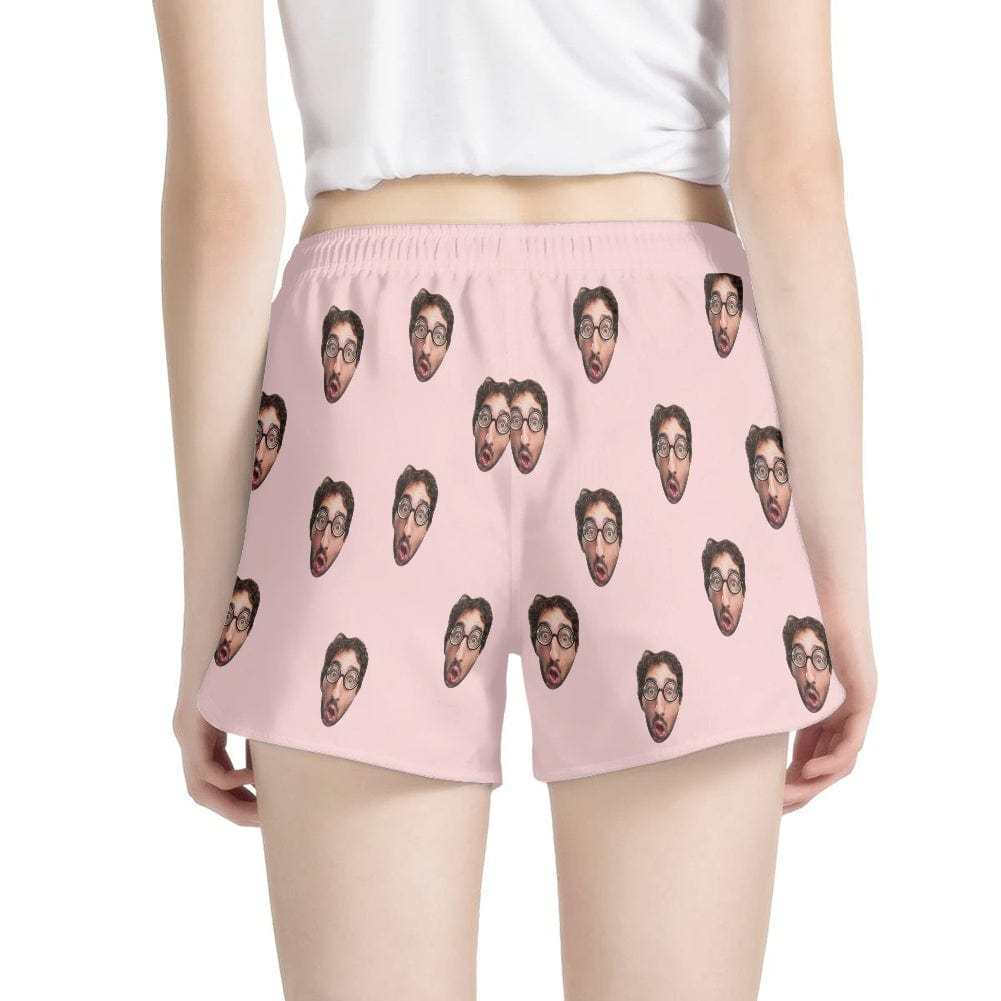 FacePajamas Pajama Pants Custom Face Women's Pajama Shorts Personalized Solid Color Sleepwear Shorts